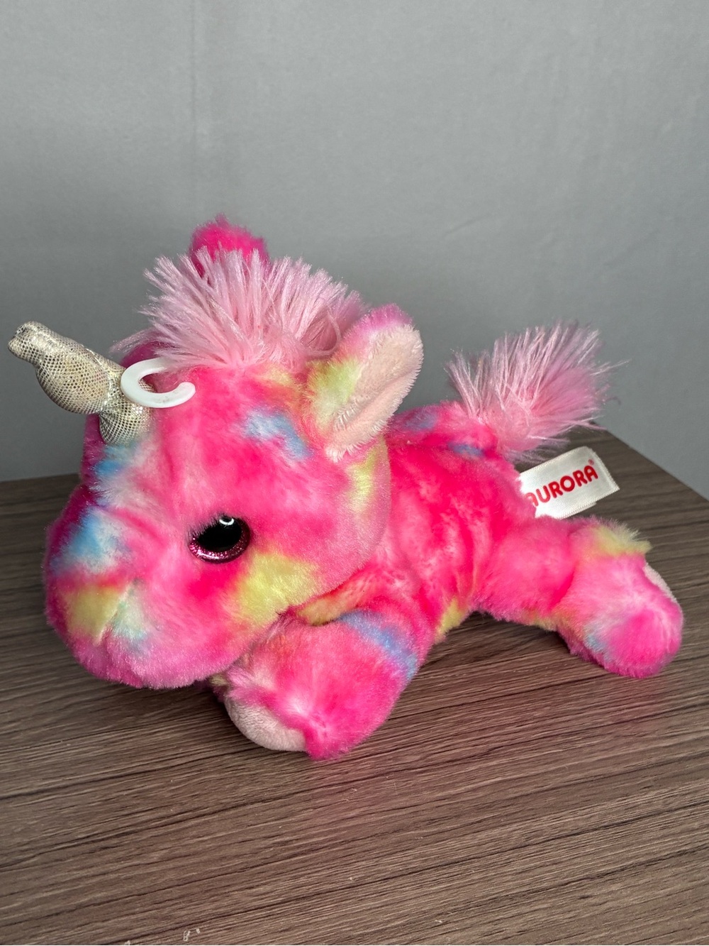 🐼 3/$25 NWOT Aurora Bright Pink Tie-Dye Unicorn Plush Toy